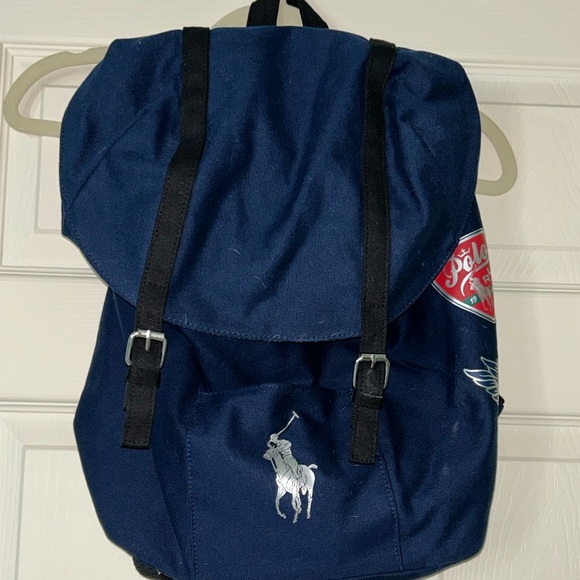 Polo by Ralph Lauren Dark Blue Backpack with Silver Logo - Picture 1 of 3